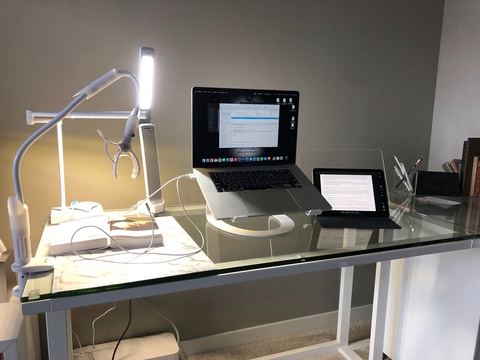 A home office set up for Zoom
