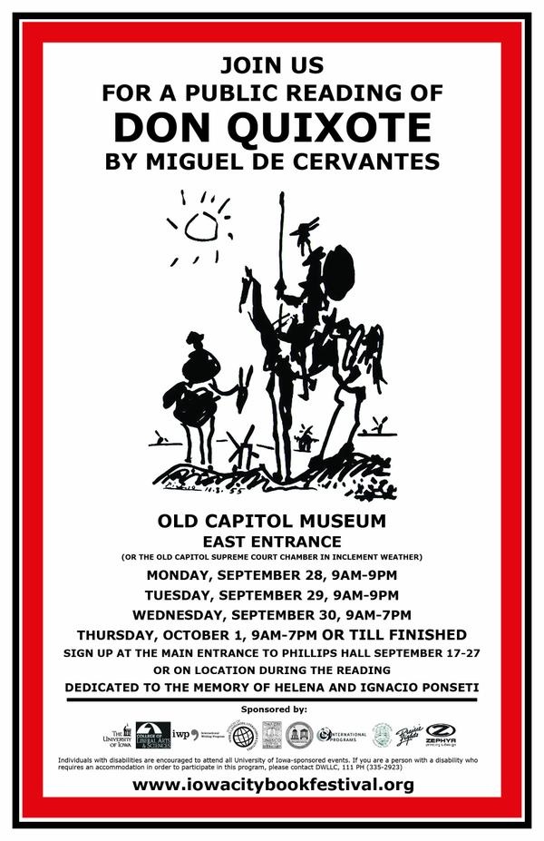 Don Quixote public reading poster