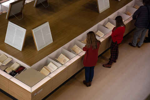 People viewing exhibition