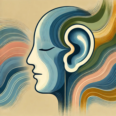 abstract human face with ear emphasized