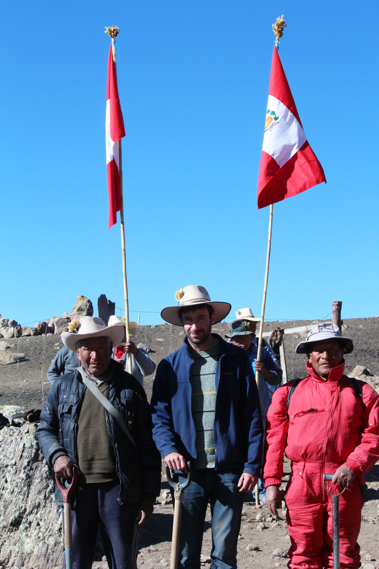 Eric Hirsch in Peru with host family