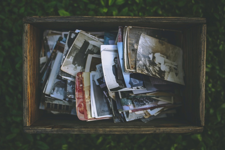 Image of photographs in a box