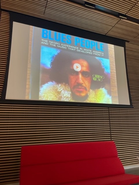 An Image of the Blues People on a Screen