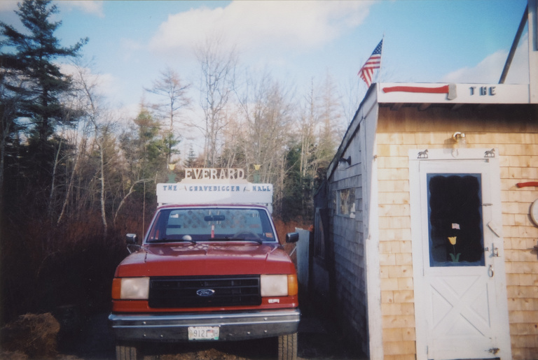 Everard Hall's truck and workshop