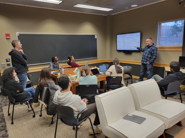 group meeting in a room