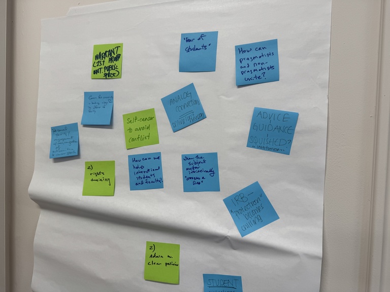 sticky notes with writing on a wall