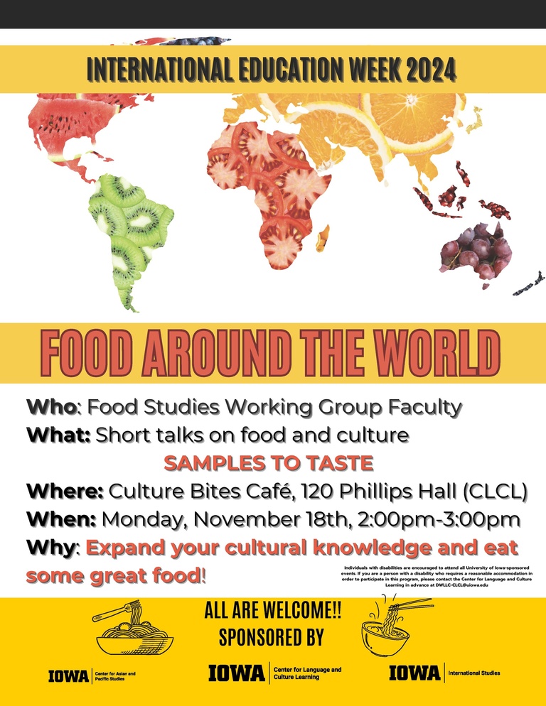 Food around the World event flyer