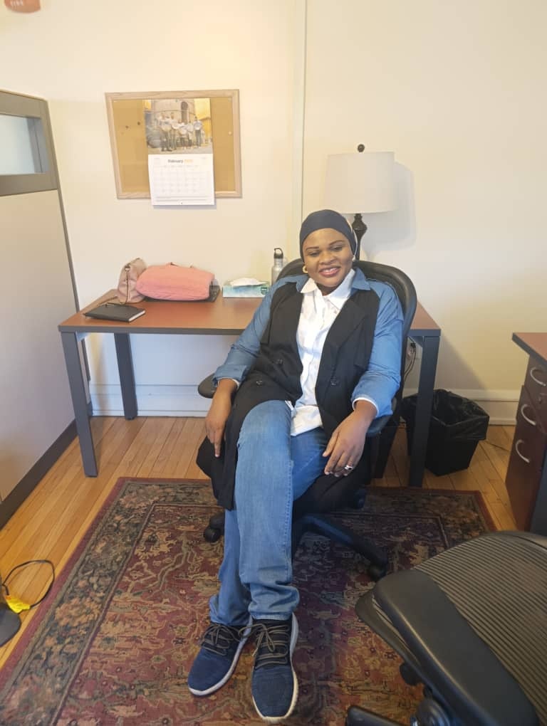 Rasheedah in her Obermann office