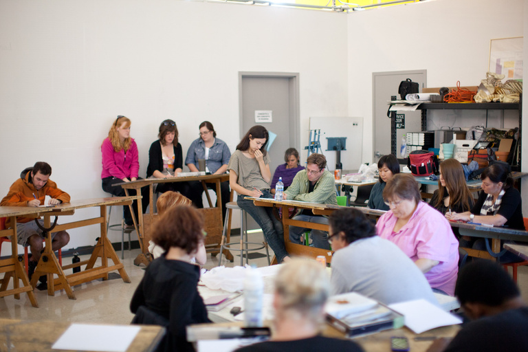 people learning in classroom