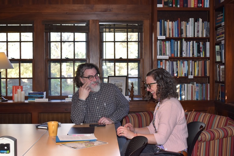 Editorial consultation in Obermann library