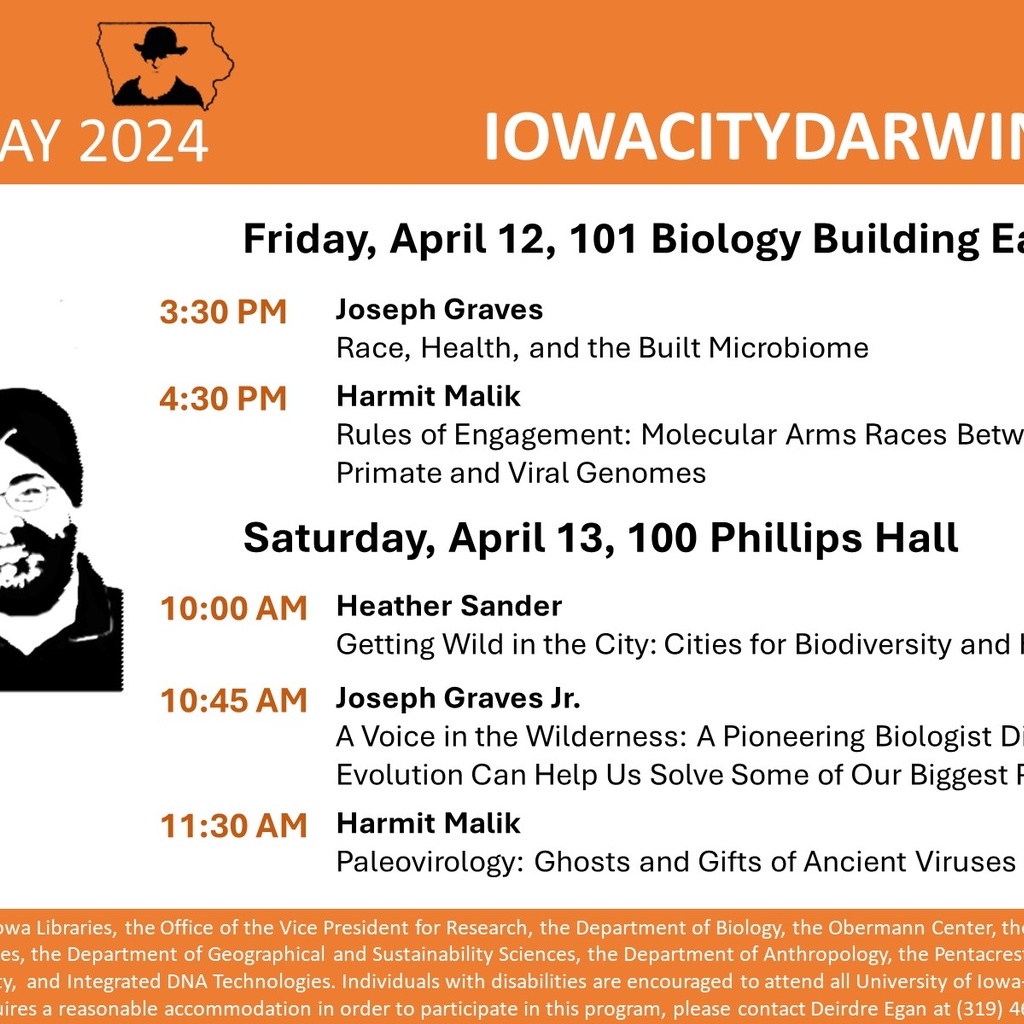 2024 Iowa City Darwin Day promotional image