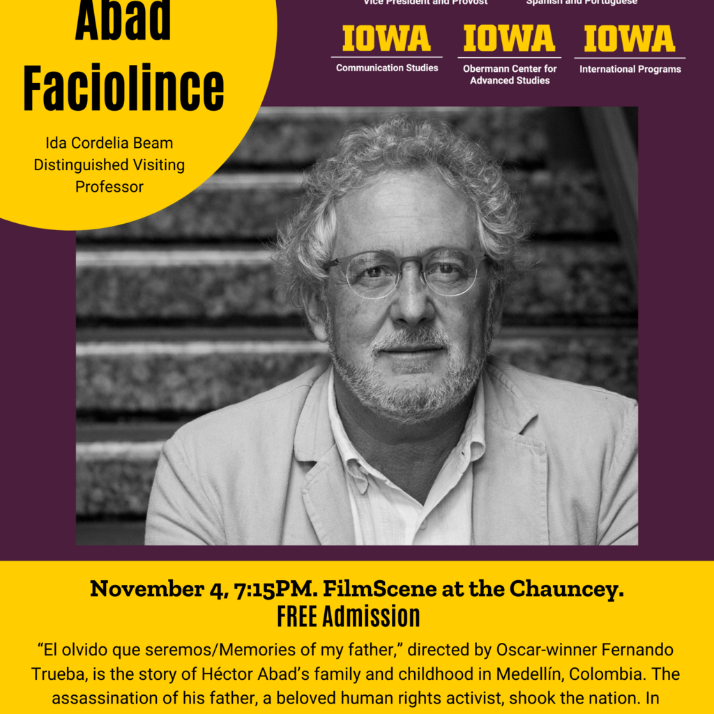 FilmScene at the Chauncey with Hector Abad Faciolince promotional image