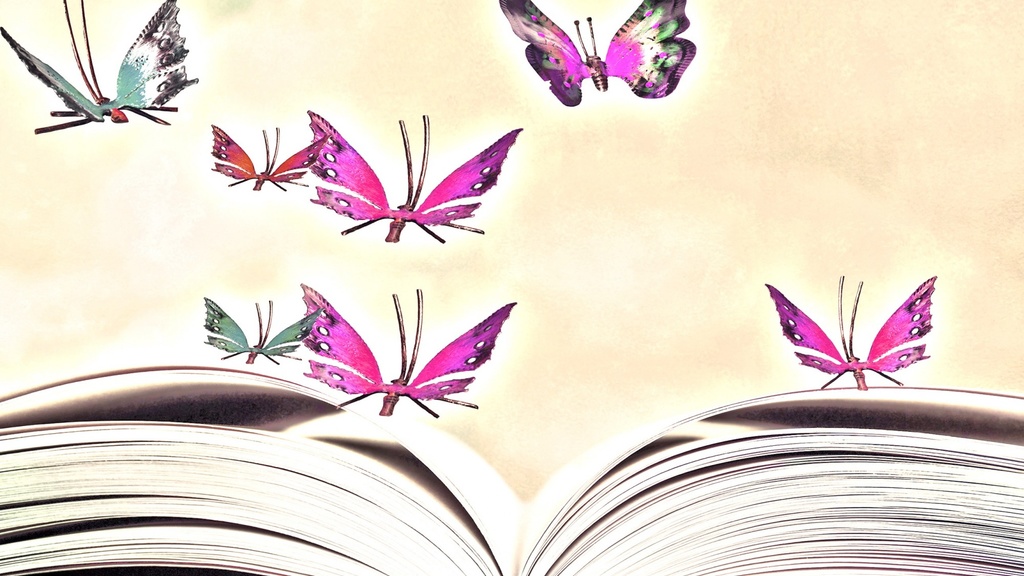 Butterflies coming out of a book