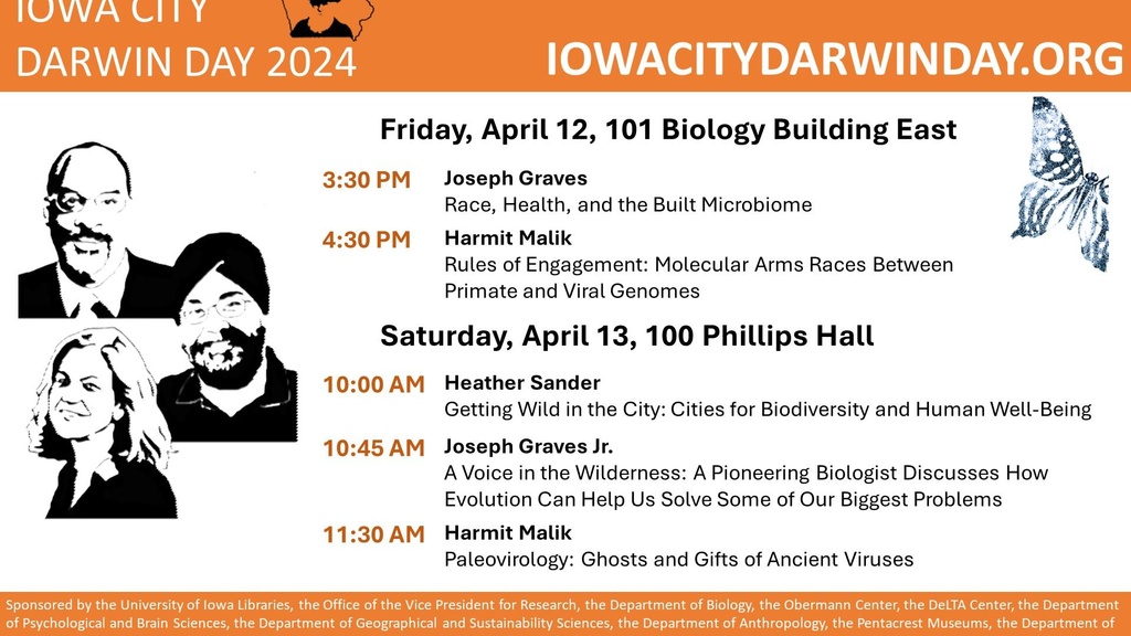2024 Iowa City Darwin Day promotional image